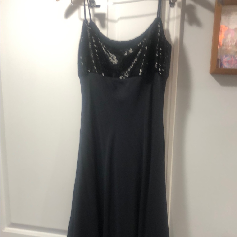 Stunning black beaded Ralph Loren black ball gown . Size 8. 16 inch side zipper
